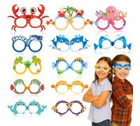LovesTown 36PCS Under the Sea Party Decorations, Sea Animal Party Favors Ocean Themed Paper Glasses for Summer Photo Booth Props Goodie Bag Stuffers