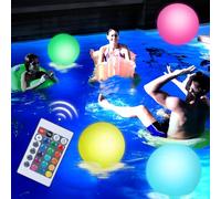 LovesTown 4PCS LED Beach Balls, 12" Light Up Beach Balls with Remote Control Glow Pool Balls Inflatable Beach Toy for Kids Summer Parties Pool Decorations