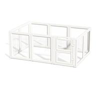 LoveTail Clear Acrylic Dog Playpen Indoor,Transparent Dog Pen,Easy to Assemble and Clear pet Pen for Puppy Dog, Rabbit and cat,Sturdy and Easy to Clean Plastic pet Fence (White, 30.3" H, 10PCS)