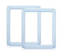LoveTail DIY Clear Acrylic Dog Playpen House,Quick Easy Assembly and Disassembly,Strong Floor Suction,Indoor and Outdoor Use,Easy Cleansing Puppy Fence (Sky Blue, 23.6" H, 2PCS)