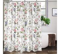 Lovetar Retro Wildflowers Vintage Rose Flower Floral Shower Curtain Washable Waterproof Fabric Bath Curtains Set for Bathroom with Hooks Decor Art - 72"X72"