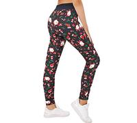 Loveternal Womens Christmas Leggings Xmas Santa Claus Print Stretchy Ladies Pant Trouser Soft Funny Tights Yoga Skinny Pants M