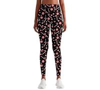 Loveternal Womens Ladies Christmas Leggings Xmas Candy Print Stretchy Pant Trouser Soft Funny Tights Yoga Skinny Pants M