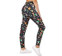 Loveternal Womens Ladies Christmas Leggings Xmas Dog Print Stretchy Pant Trouser Soft Funny Tights Yoga Skinny Pants M