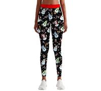 Loveternal Womens Ladies Christmas Leggings Xmas Snowman Print Stretchy Pant Trouser Soft Funny Tights Yoga Skinny Pants M