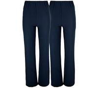 Lovetoenvy Ladies Nurse Work Carer Stretch Elasticated Bootleg Trousers (2 Pairs Pack) Black Navy Brown UK Sizes 8-26