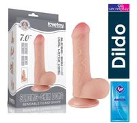 LoveToy 7'' Sliding Skin Dong Dildo Realistic With Testical Ball Suction