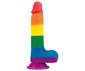 Lovetoy Prider - Realistic Dildo with Balls - 20cm (Rainbow)