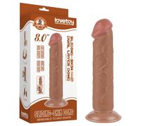 Lovetoy Sliding-Skin - Suction Cup Dual-Layer Dildo - 20cm (Natural)