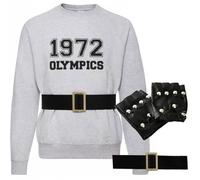 LOVETRENDS Adults Angry Headmaster Costume - Small - 1972 Sweatshirt Outfit with Sweatshirt, Black Belt with Buckle, Gloves - Classic Womens School Villain Fancy Dress for World Book Day & Book Week