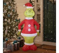 LOVETRENDS Inflatable Light-Up Grinch Christmas Decoration - 4ft/120cm Officially Licensed LED Grinch Prop with Weighted Feet & Tether Pegs - Festive Indoor Outdoor Xmas Film House Decoration