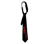 LOVETRENDS Kiss All The Time Disco Occasionally Satin Necktie - Pop Star Tour Inspired Statement Slogan Tie for Adults - Y2K Concert Party Fancy Dress Accessory - 58cm Trendy Costume Neck Tie