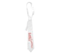 LOVETRENDS Kiss All The Time Disco Occasionally Satin Necktie - Pop Star Tour Inspired Statement Slogan Tie for Adults - Y2K Concert Party Fancy Dress Accessory - 58cm Trendy Costume Neck Tie