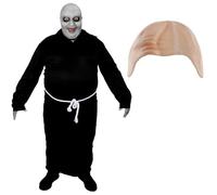 LOVETRENDS Mens Halloween Costume - Medium - Black Robe, Nude Bald Cap and Facepaint - Mens Trick or Treat Halloween Fancy Dress Costume