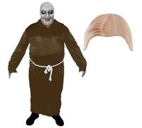 LOVETRENDS Mens Halloween Costume - Medium - Brown Robe, Nude Bald Cap and Facepaint - Mens Trick or Treat Halloween Fancy Dress Costume