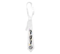 LOVETRENDS Pop Star Skinny Satin Tie WHITE 58cm - Adult Costume Necktie - Inspired by Harry & 90s Pop Concert Styles - Boy Band, Hen, Stag, Halloween, World Book Day Accessory