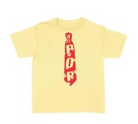 LOVETRENDS Pop Tie Baby Tee T-Shirt Top Kiss All The Time Disco Occasionally Harry Album Merch Tour Concert Y2K 90s Youth Yellow Top with Red Design Adults Ladies