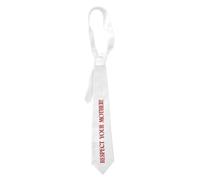 LOVETRENDS Respect Your Mother Statement Tie - Eco Slogan Satin Necktie for Earth Day, Mother's Day and Music Festivals - 58cm Adult Unisex in 12 Statement Colours