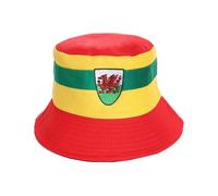 LOVETRENDS Reversible Welsh Bucket Hat - Pack of 6-58cm Yellow Bucket Hat with Welsh Dragon Emblem - Football Rugby Sport Supporters Accessory