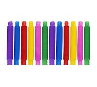 LOVETRENDS Set of Kids Sensory Tubes - Pack of 12 Bendy Pop Tubes in Bright Assorted Colours - Auditory Autism Fidget Toys for Kids