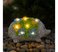 LOVETRENDS Solar Hedgehog Garden Ornament with Lights - Pack of 1-23cm/9 inch Outdoor Hedgehog Statue with Succulent Plant & LED Lights, Decorative Figurine for Patio, Balcony, Yard, Lawn