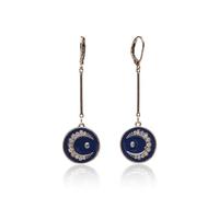 Lovett & Co. Celestial Moon Disc Drop Earrings for Women - Handmade Gold Plated Long Drop Earrings | Perfect Vintage-Inspired Jewellery for Women | Designed in the UK