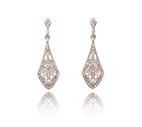 Lovett & Co Crystal Long Drop Dangle Earrings for Women - 1920s Art Deco Vintage Style Diamante Earrings, Elegant Nickel-Free Vintage Jewellery, Ideal Accessories for Weddings, Parties & Evening Wear