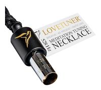 LOVETUNER Mindful Breathing Meditation Necklace | Love Frequency Solfeggio 528Hz | Stress Relief Whistle Necklace | Promotes Calm Through Soundhealing and Breathwork, 1 Unità (Confezione da 1), Black