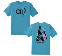 LOVEVO Boys Crew Neck T-Shirts, CR7 Football Printed Round Neck Tee Tops for Boys & Girls (D4 Blue, 9-11 Years)