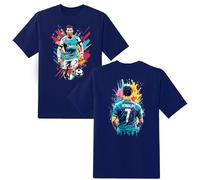 LOVEVO Boys Crew Neck T-Shirts, CR7 Football Printed Round Neck Tee Tops for Boys & Girls (D5 Navy, 5-6 Years)