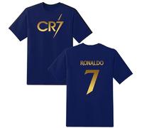 LOVEVO Boys Crew Neck T-Shirts, Football Printed Round Neck Tee Tops for Boys & Girls (D3 Navy, 7-8 Years)