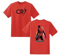 LOVEVO Boys Crew Neck T-Shirts, Football Printed Round Neck Tee Tops for Boys & Girls (D4 Red, 14-15 Years)