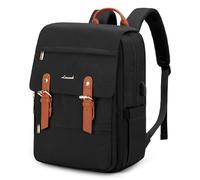LOVEVOOK 17.3 Inch Black Backpack Women, Large School Bags with USB Charging Port, Laptop Rucksack 17 Inch for Ladies, Casual Work Daypacks for University Teacher College Travel, Black