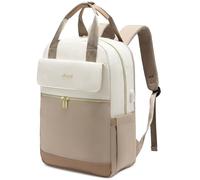 LOVEVOOK Backpack Womens, 15.6 Inch Fashion Laptop Rucksack Bag for Ladies, Lightweight Computer Backpack Work Bag with USB Port, Casual Daypacks Back Pack for School Uni Travel, Beige Khaki