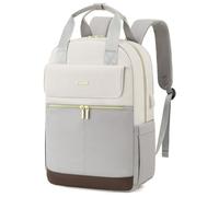 LOVEVOOK Backpack Womens, 15.6 Inch Laptop Rucksack Bag for Ladies, Lightweight School Bag with USB Port & Anti-theft Pocket, Stylish Daypacks Back Pack for College Uni Work Travel, Light Grey