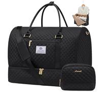 LOVEVOOK Convertible Garment Bag for Women with Shoe Pouch, 2 in 1 Hanging Suitcase Suit Bag, Waterproof Weekender Bag with Toiletry Bag, Carry On Travel Duffel Bag for Business Trip, Wedding, Black