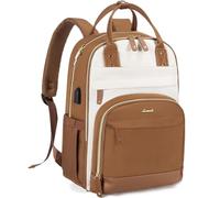 LOVEVOOK Laptop Backpack for Women, Waterproof 15.6 inch Work Bag Womens Rucksack with Anti-theft Zipper & USB Port, Fashion Ladies Backpacks Back Pack Womans for Travel School College Business Brown