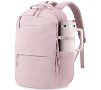 LOVEVOOK Laptop Backpack for Women with Giant Tumbler Holder - 15.6Inch Work Computer Travel Backpack with Laptop Compartment, Water Resistant, Cute Commuter College Teacher Nurse Purse Bag, Pink