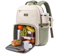 LOVEVOOK Laptop Backpack for Women with Lunch Compartment and Pouch Pocket for Large Capacity Cup,15.6 Inch Insulated Cooler Laptop Rucksack Work Travel College Teacher Business Picnic Lunch Bag Box