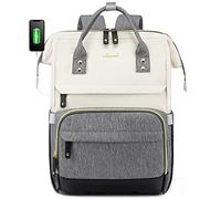 LOVEVOOK Laptop Backpack Womens,15.6inch Rucksack Bags for Women School College Work University Travel, Large Waterproof Ladies Backpacks, Back Pack for Woman, Teacher Bag, Beige Grey