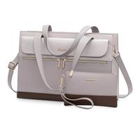 LOVEVOOK Laptop Bags for Women 15.6 Inch Large Laptop Tote Bag Stylish PU Leather Ladies Laptop Handbag with Clutch Bag Water Resistant Work Shoulder Bags for Business School Office Casual