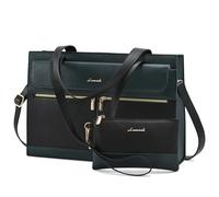 LOVEVOOK Laptop Tote Bags for Women 15.6 Inch Ladies Stylish PU Leather Handbags with Laptop Compartment Large Designer Office Shoulder Bag Womens for Work School Business Shopping
