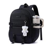 LOVEVOOK School Backpack Womens, 25L Lightweight School Bags for Girls, Waterproof Rucksack Bag for Primary Secondary Teenagers, 15.6 Inch Laptop Bag Cute Casual Daypack for College Travel, Black