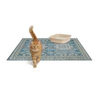 Lovewag Cat Litter Box Mats 2 Pack - Large 36x48 Machine Washable, Easy Clean, Non-Slip, Waterproof Mats for Indoor Cats - Kitty Litter Mess Control & Pet Urine Floor Protection - (Blue Mesa)