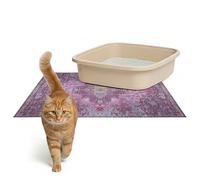 Lovewag Cat Litter Box Mats 2 Pack - Small 16x24 Machine Washable, Easy Clean, Non-Slip, Waterproof Mats for Indoor Cats - Kitty Litter Mess Control & Pet Urine Floor Protection - (Mystic Fuchsia)