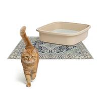 Lovewag Cat Litter Box Mats 2 Pack - Small 16x24 Machine Washable, Easy Clean, Non-Slip, Waterproof Mats for Indoor Cats - Kitty Litter Mess Control & Pet Urine Floor Protection - (Sage Forest)