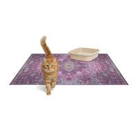 Lovewag Cat Litter Mat 2 Pack - Large 36x48 Machine Washable Easy Clean Non-Slip Waterproof Litter Management Mats for Cats - Mystic Fuchsia