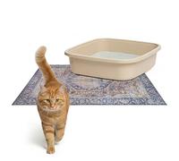 Lovewag Pets Cat Litter Box Mats 2 Pack - Small 16x24 Machine Washable, Easy Clean, Non-Slip, Waterproof Mats for Indoor Cats-Kitty Litter Mess Control & Pet Urine Floor Protection (Rustic Terracotta)
