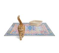 Lovewag Pets Cat Litter Mat 2 Pack - Large 36x48 Machine Washable Easy Clean Non-Slip Waterproof Trapping Mats for Cats - (Marmalade Sunshine)