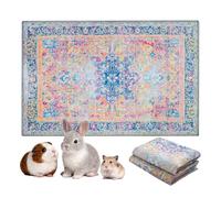 LOVEWAG Reusable 2-Pack Small Animal Pet Bedding Mats - 28" x 41" Hamster Bedding - Machine Washable Guinea Pig Cage Liners - Waterproof Pee Pad for Guinea Pigs,Rabbits & Ferrets (Marmalade Sunshine)
